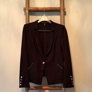 White House Black Market Black Blazer with Silver Button Accents